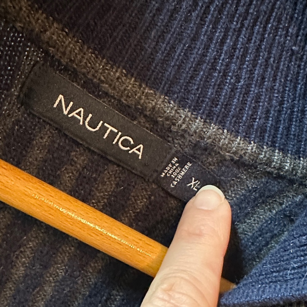 Nautica Men's Navy Zip-Up Sweater - Picture 2 of 5